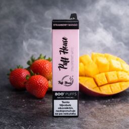 Puff House v příchuti Strawberry Mango (jednorázová elektronická cigareta) - kopie